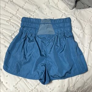 Blue Athletic Shorts with Elastic Waistband and Lightweight Fabric